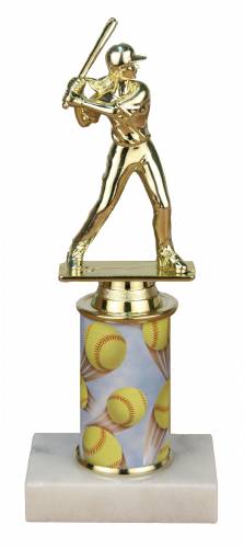 Female Softball Trophy - Marble Base - Softball Column