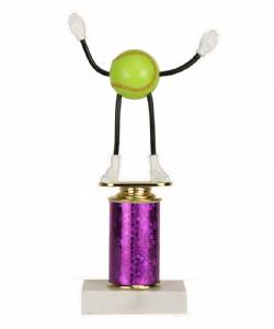 Bendable Softball Trophy - Marble Base - Purple Column