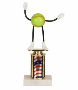 Bendable Softball Trophy - Marble Base - Flag Column